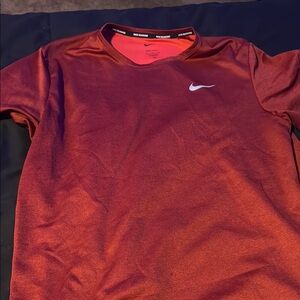 Nike Red and Maroon Dri-FIT Running Shirt